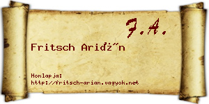 Fritsch Arián névjegykártya
